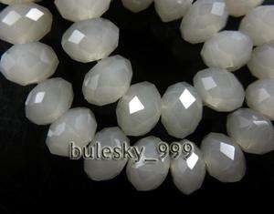 30pcs Faceted Glass Crystal Rondelle Loose Bead 8x6mm G890 Jade Lt 