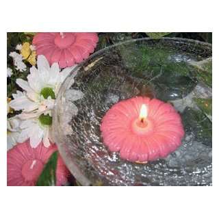 Pink Daisy Floral Scented Floating Candles (3 Pack) 