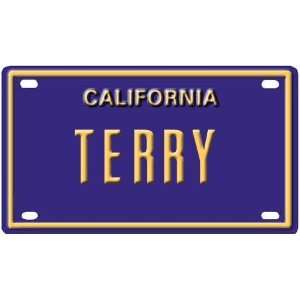    Terry Mini Personalized California License Plate 