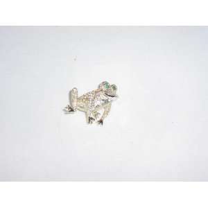   Frog Pin with Sparkles & Green Rhinestone Eyes 