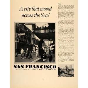 1931 Ad San Francisco Chinatown Travel Destination   Original Print Ad