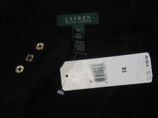 NWT LAUREN RALPH LAUREN black 100% pima cotton suit jacket shirt top 