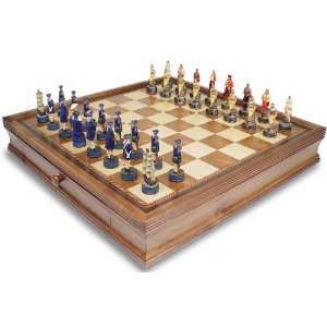  Pirates & Royal Navy Theme Chess Set with Walnut Case 