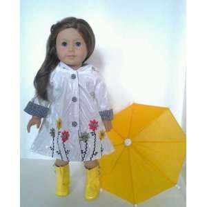   Yellow Boots Yellow Umbrella Set for American Girl Dolls Toys & Games