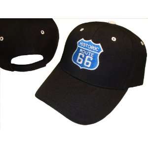 Black & Blue US Route 66 / Will Rogers Highway Adjustable Baseball Cap 