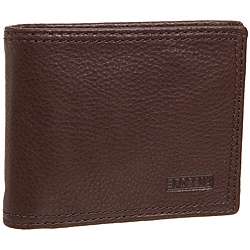 Fossil Mens Midway Traveler Brown Leather Wallet  