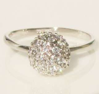 New ball swarovski crystal white gold GP ring promise engagement 