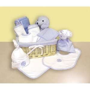  BASKET 12PC BLUE DELUXE   BABY GIFT SETS Baby