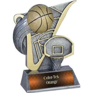 Custom Basketball Victory Resin Trophies ORANGE COLOR TEK PLATE 4 