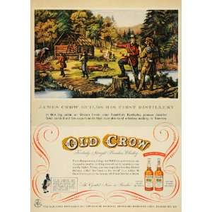 1955 Ad Old Crow Kentucky Bourbon Whiskey Distillery 