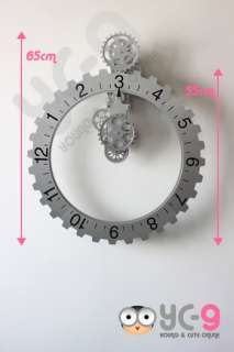gear wall clock has several small gears running nonstop 24 hours a day 