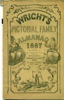 1887 Wrights Pictorial Family Almanac well illustrated  