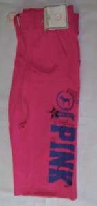 NEW VICTORIAS SECRET *PINK* FRENCH TERRY CROP PANTS SMALL *ADORABLE 