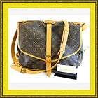 USED Louis Vuitton Monogram Saumur Shoulder 100% Authentic Free 