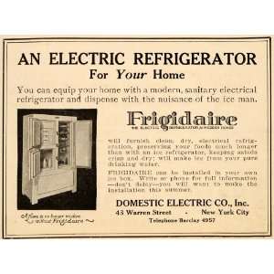 1923 Ad Frigidaire Domestic Electric Refrigerator Ice   Original Print 