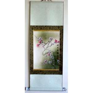   Chinese Art Watercolor Painting Scroll Plum Flower 