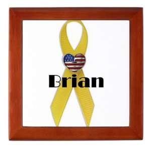 Military Backer Brian (Yellow Ribbon) Keepsake Box 