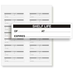  SHELF LIFE Removable Label, 2 x 0.5