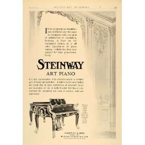 1909 Ad Steinway Sons Art Piano Parlor Grand Louis XV   Original Print 