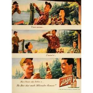  1949 Ad Schlitz Beer Brewing Fishermen Fishing Fish 