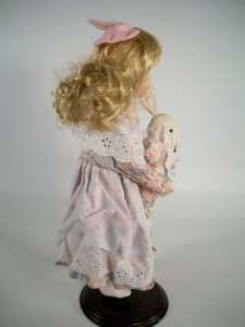 Unmarked Victorian Porcelain Doll W/ Bunny Rabbit Pink  