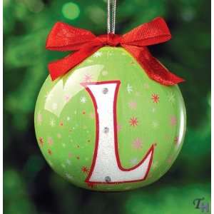 Russ Berrie Light Up Monogram L Christmas Holiday Ornament