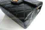 Auth CHANEL CLASSIC BLACK quilted lamb mini BAG #2590  