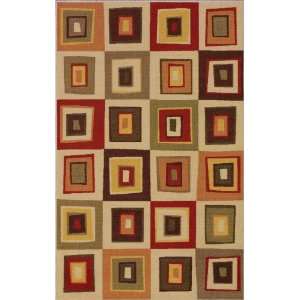  Modern Area Rugs Squares Boxes Geometric Beige 7x9 