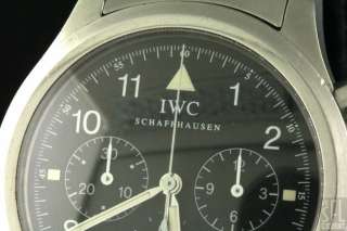 IWC SCHAFFHAUSEN FLIEGERCHRONOGRAPH SS MENS WATCH W/ BOX & PAPERS 