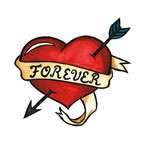 LOT 2 ~ FOREVER HEART temporary Tattoo MEDIUM SIZE  
