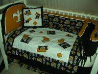 Baby Nursery Crib Bedding Set made w/ New Orleans Saints NFL fabric 