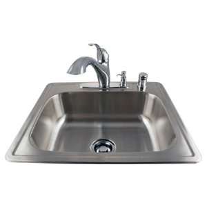  Drop In Stainless Kitchen Sink/Faucet Kit OSB25 03 