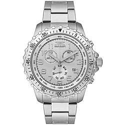 Invicta II Mens Stainless Steel Silver Dial Chronograph Watch 