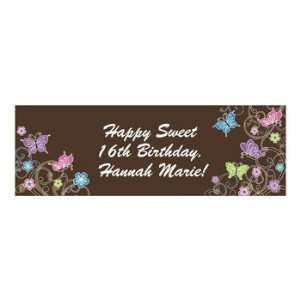 Personalized Medium All Aflutter Brown Banner   Party Decorations 