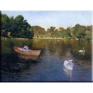   Lake, Central Park 30x23 Streched Canvas Art by Chase, William Merritt