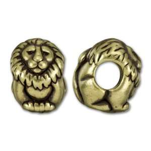  Brass Oxide Pewter Lion EuroBead Arts, Crafts & Sewing