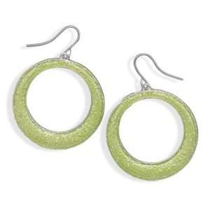   Green Sparkle Epoxy Fashion Earrings CleverSilver Jewelry