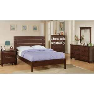  4pc Full Size Bedroom Set in Deep Brown Finish