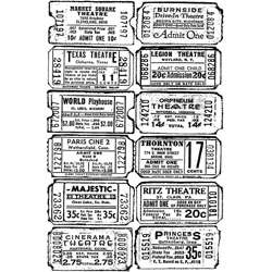 Tim Holtz Ticket Cling Rubber Stamp  
