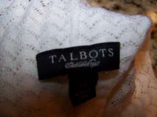   Talbots Cream Pointelle Cape Style Long Sleeve Cardigan Sweater M
