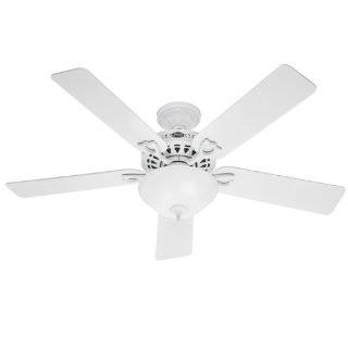   Astoria 52 Inch Five Blades Ceiling Fan, White with Frosted Globe