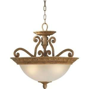 Forte 2433 03 17 Flush/Hang Convertible, Chestnut Finish with Shaded 