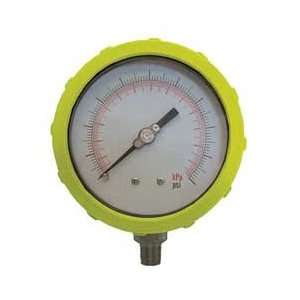 Industrial Grade 4EFK4 Pressure Gauge, 4 In, 300 psi, Lower, Yellow 