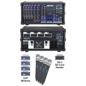  VocoPro PA PRO 900 2 PA Mixer w/ 4 Wireless Mics Musical 