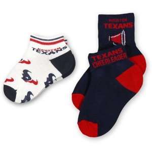  For Bare Feet Houston Texans Girls Socks (2 Pack) Sports 