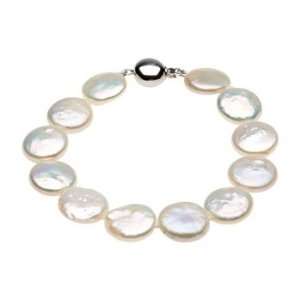   Freshwater Cultured Coin Pearl Bracelet   7.75 Katarina Jewelry