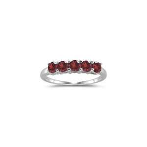  0.21 Cts Garnet Ring in 18K White Gold 7.5 Jewelry