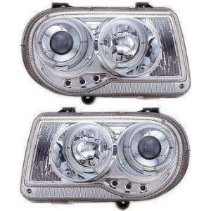 Chrysler 300C 2004 2005 2006 Head Lamps, Projector W/ Rings Chrome 