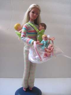 Teen Skipper barbie cool sitter doll & 2 Happy Family newborn babies 