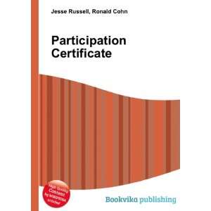  Participation Certificate Ronald Cohn Jesse Russell 